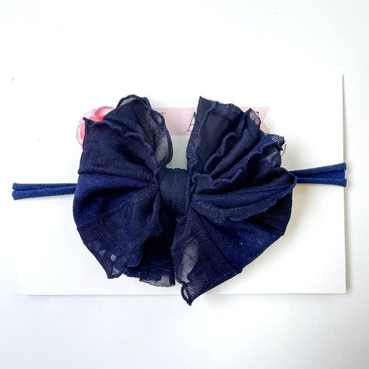 Navy Mini Headband  - Doodlebug's Children's Boutique