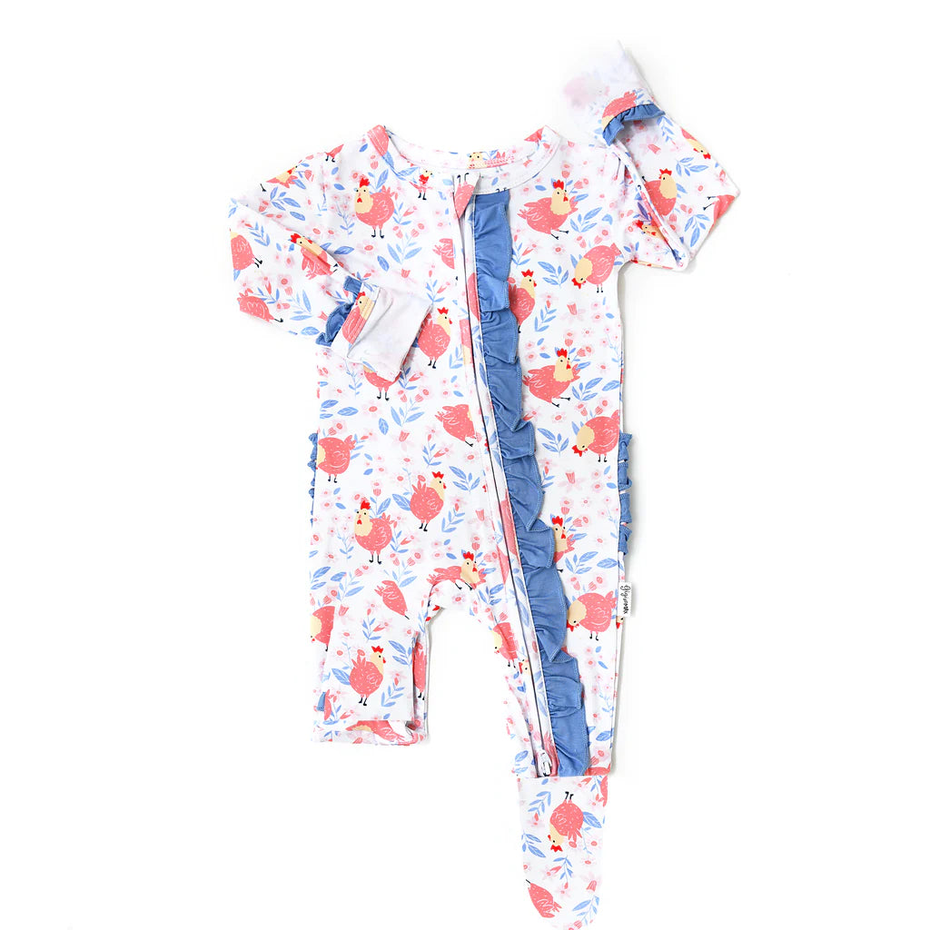 Dixie Chicken Ruffle Zip Newborn - Doodlebug's Children's Boutique