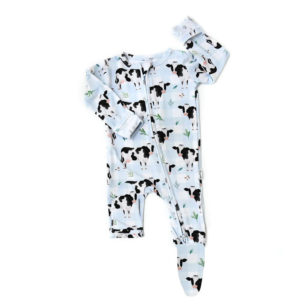 Cody Cow Zip Newborn - Doodlebug's Children's Boutique