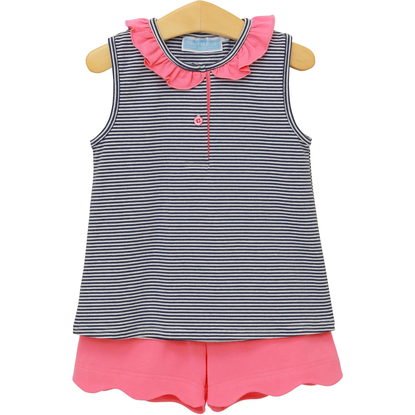 Navy & Pink Nora Short Set - Doodlebug's Children's Boutique