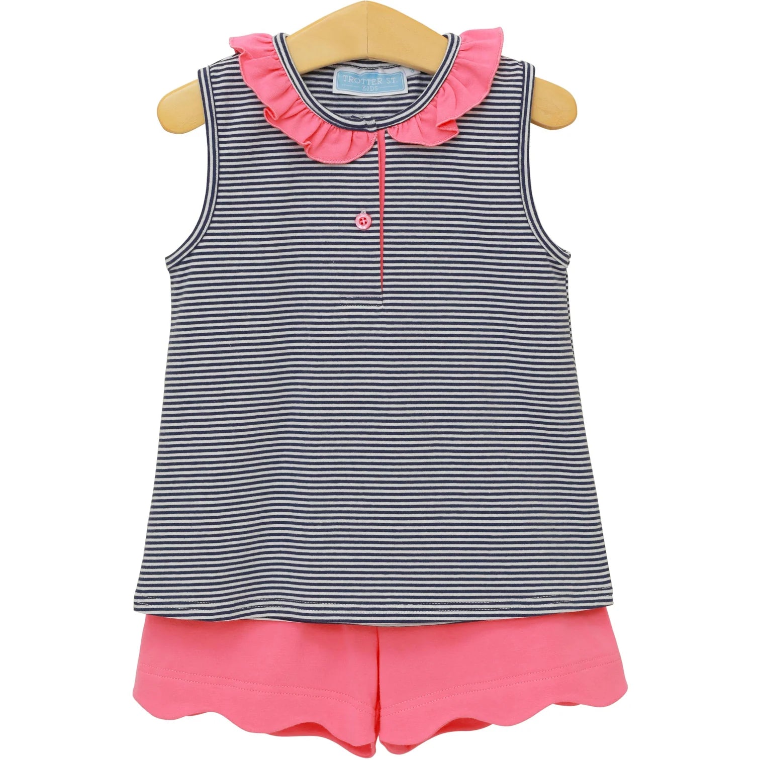 Navy & Pink Nora Short Set - Doodlebug's Children's Boutique
