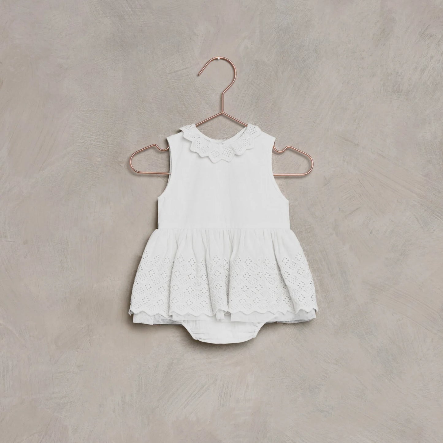 Georgia Romper Dress in White - Doodlebug's Children's Boutique
