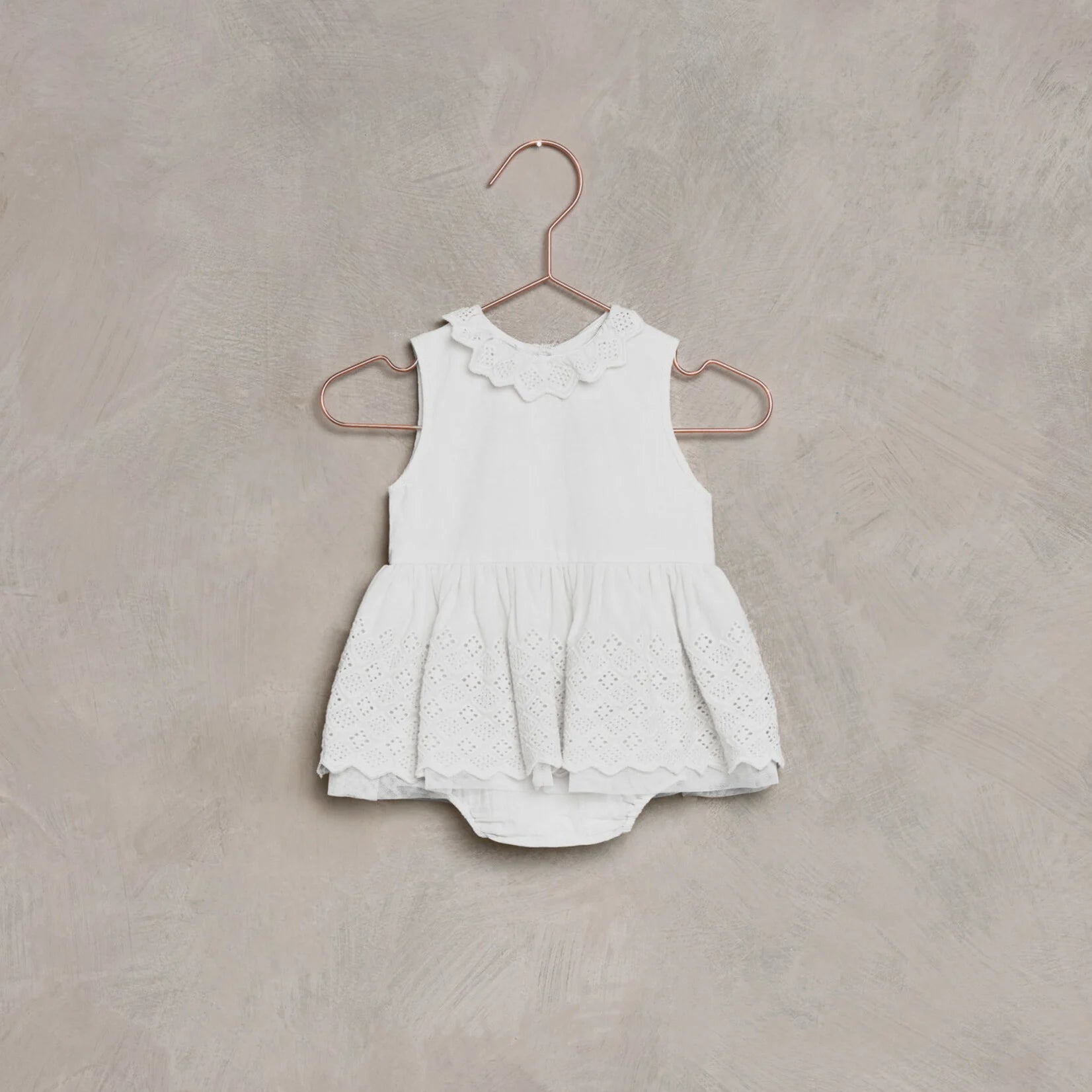 Georgia Romper Dress in White - Doodlebug's Children's Boutique
