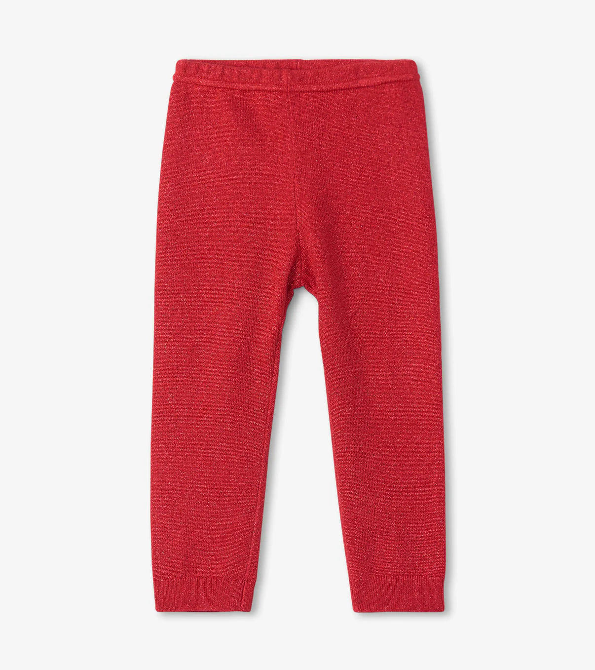 Red Shimmer Knit Leggings  - Doodlebug's Children's Boutique