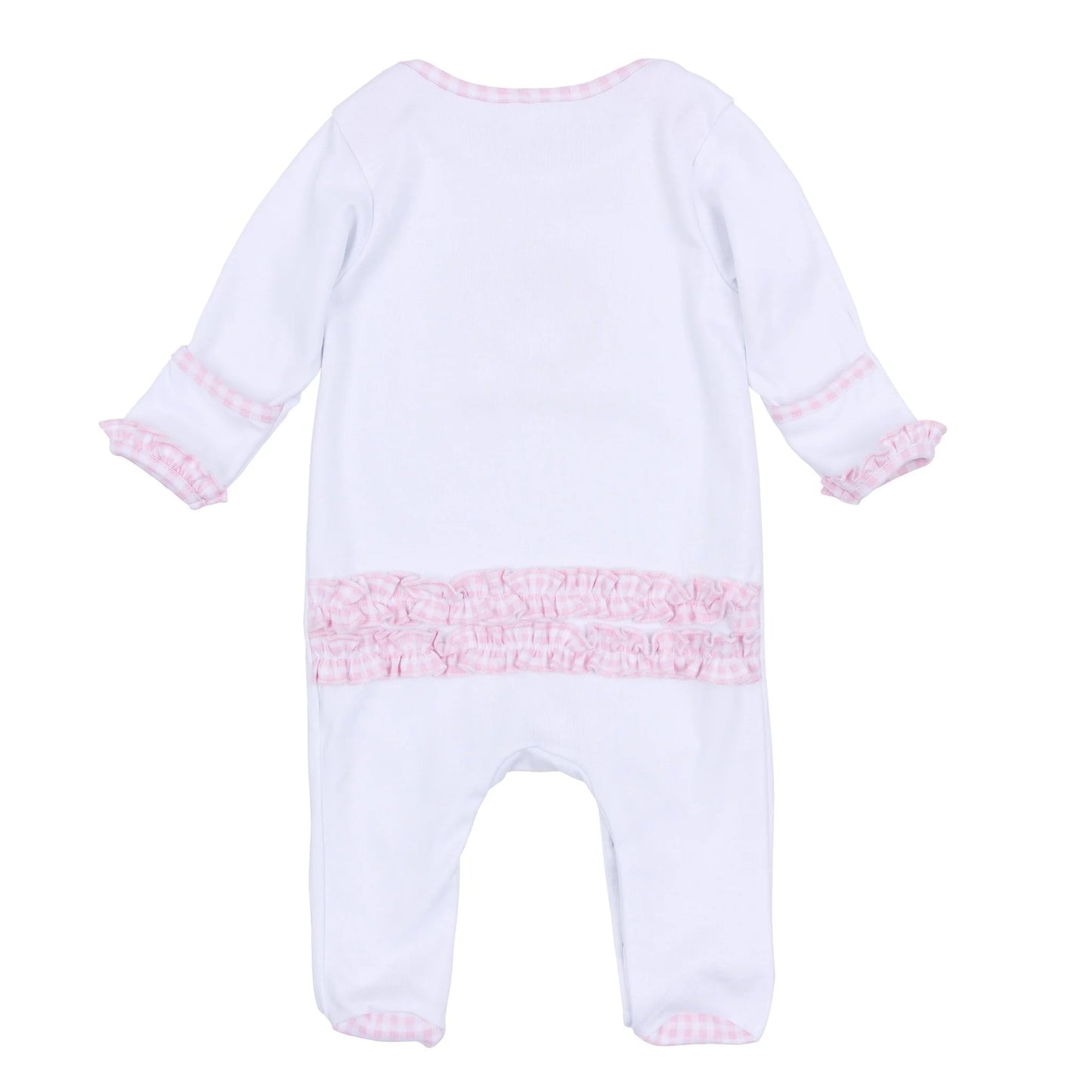 Pilgrim Pals Applique Ruffle Lap Footie - Doodlebug's Children's Boutique