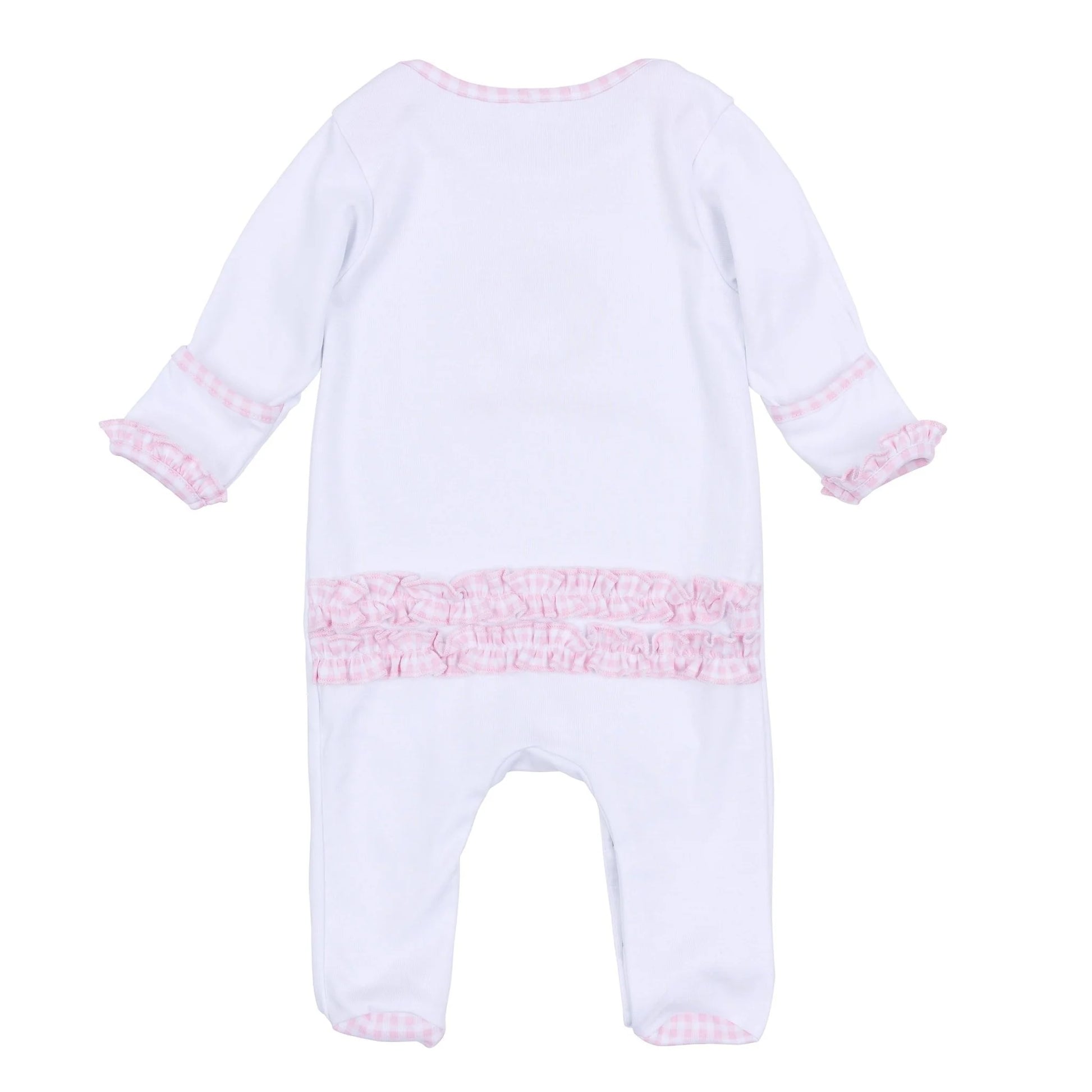 Pilgrim Pals Applique Ruffle Lap Footie - Doodlebug's Children's Boutique