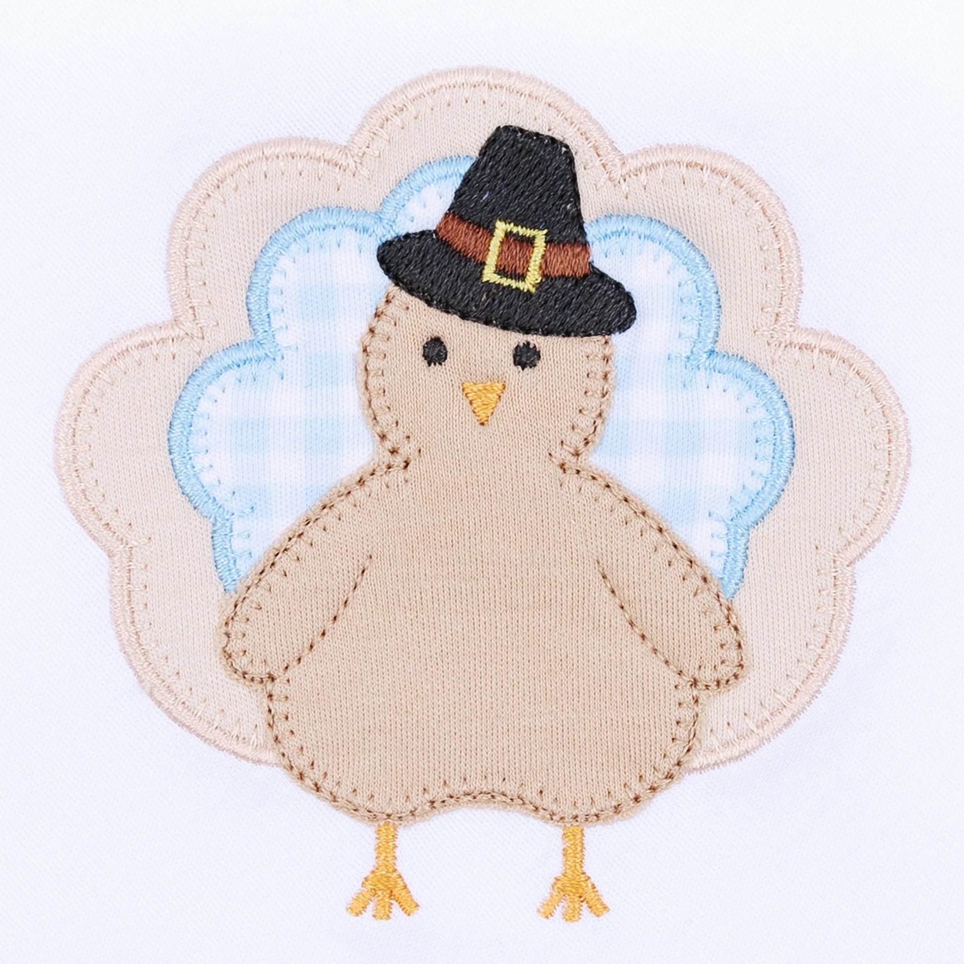 Pilgrim Pals Applique Lap Footie - Doodlebug's Children's Boutique