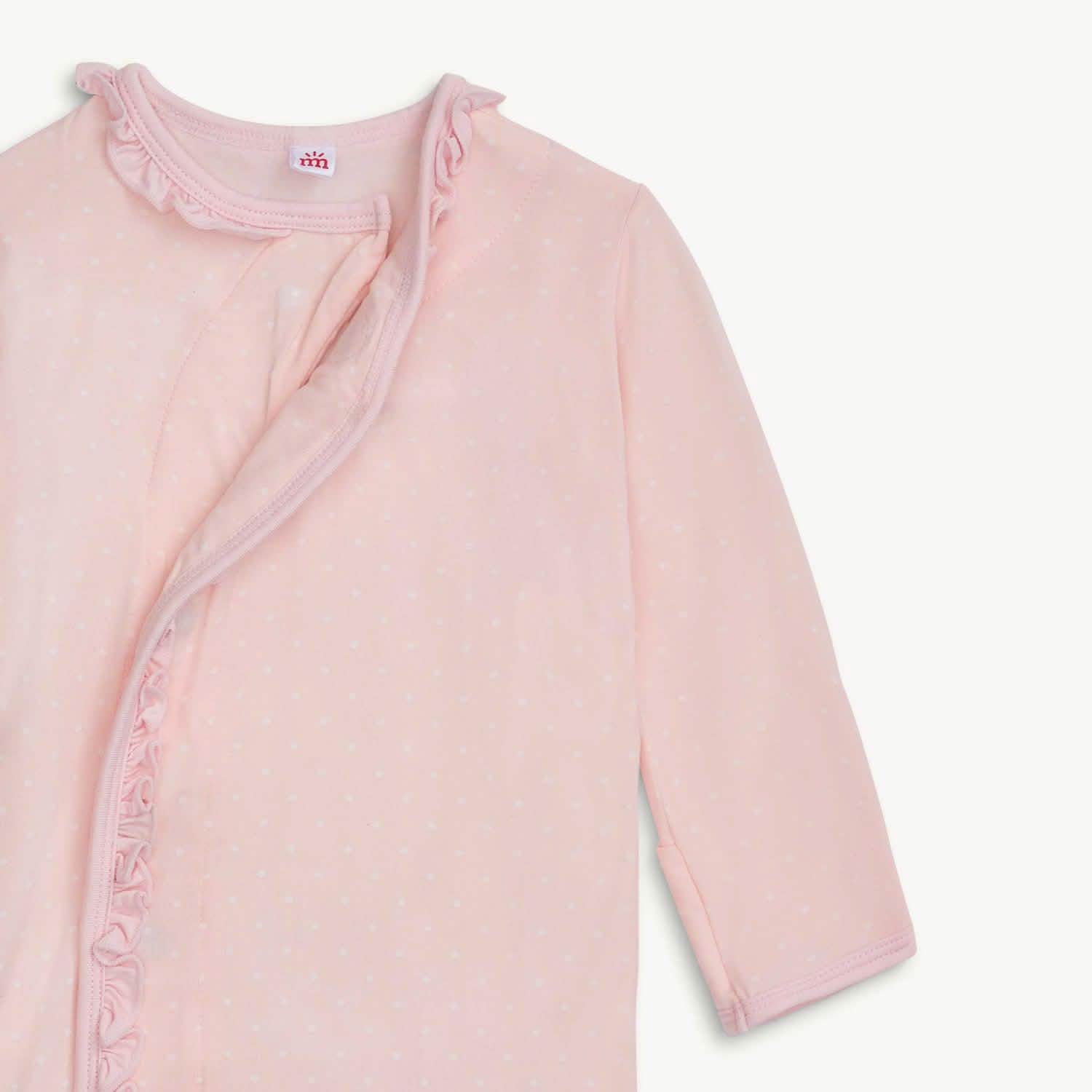 Pin Dot Pink Modal Magnetic Sleeper Gown + Hat Set - Doodlebug's Children's Boutique