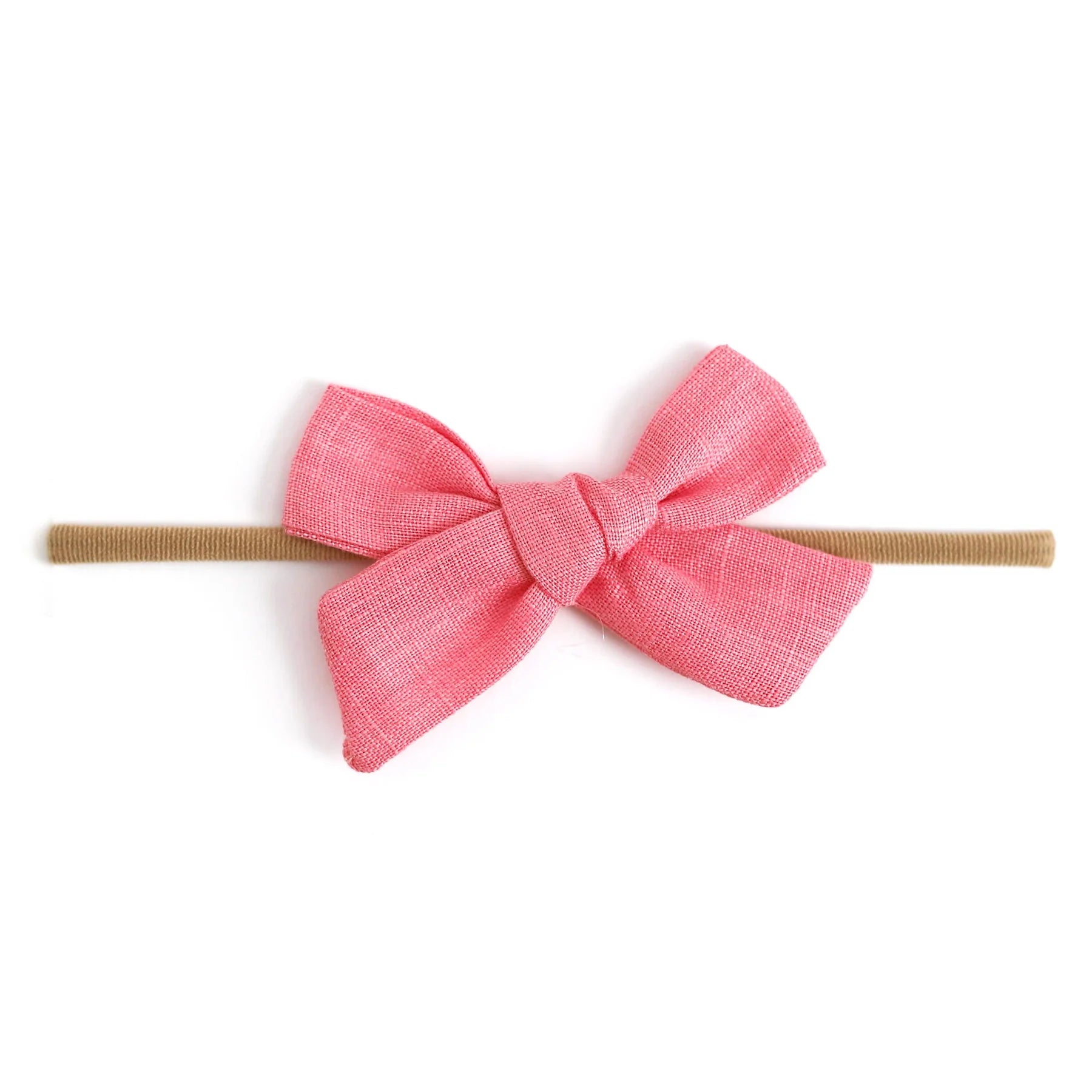 Baby Bow Headband in Peachy Pink  - Doodlebug's Children's Boutique