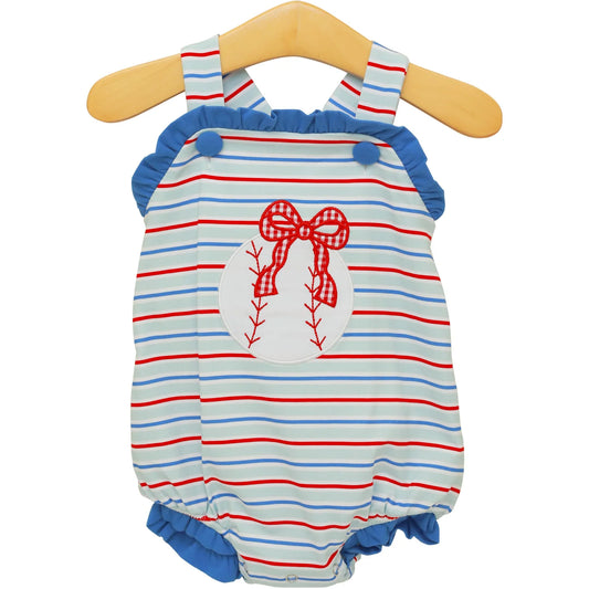 Play Ball Ruffle Sunsuit - Doodlebug's Children's Boutique