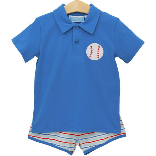 Play Ball Polo Short Set - Doodlebug's Children's Boutique