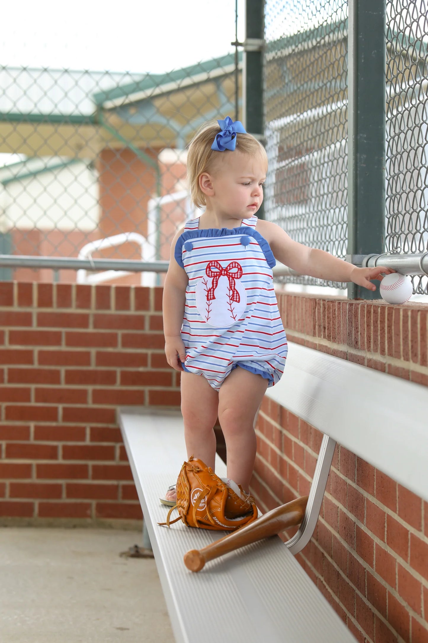 Play Ball Ruffle Sunsuit - Doodlebug's Children's Boutique