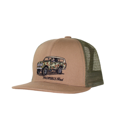 Youth Trucker Hat with Camo Truck  - Doodlebug's Children's Boutique