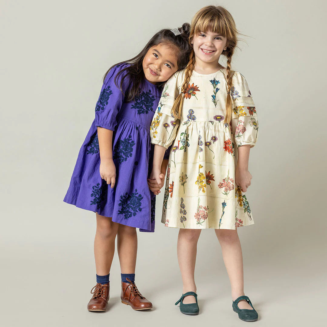 Brooke Dress in Royal Purple Embroidery  - Doodlebug's Children's Boutique