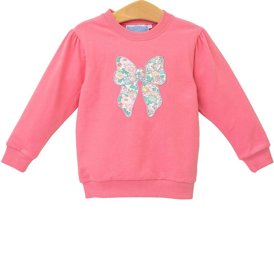 Bow French Terry Pullover - Doodlebug's Children's Boutique