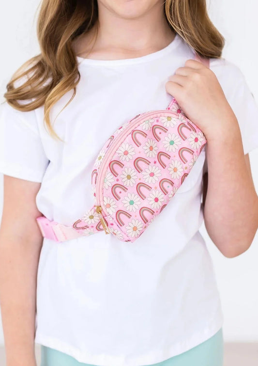Rainbow Daisies Belt Bag  - Doodlebug's Children's Boutique