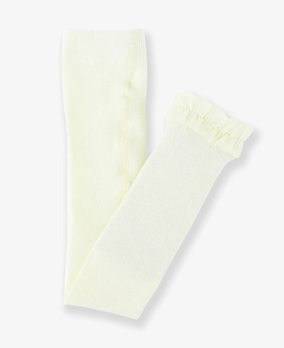 Footless Ruffle Tights in Ivory  - Doodlebug's Children's Boutique