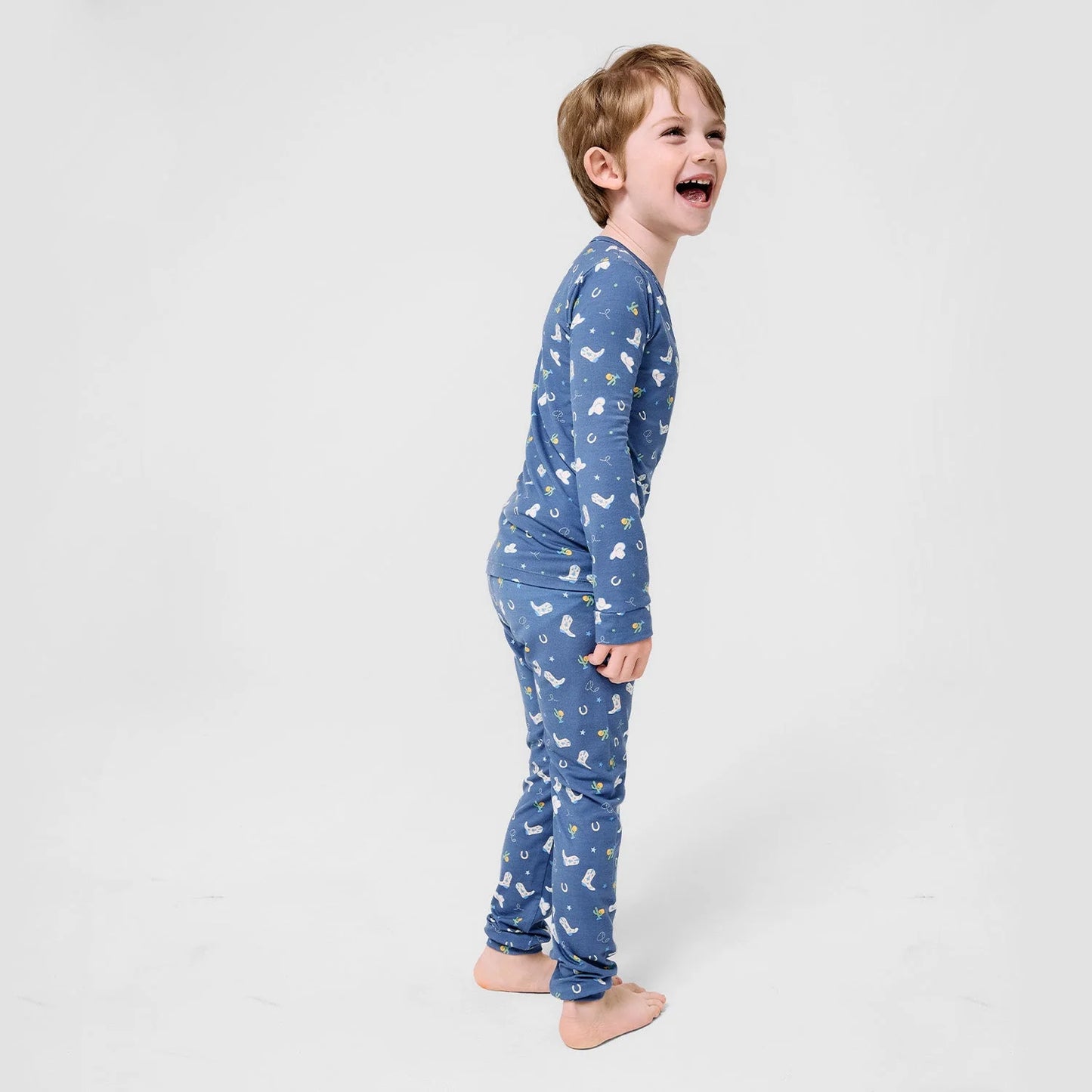 Rodeo Drive Blue Modal Magnetic 2 Piece Pajamas  - Doodlebug's Children's Boutique