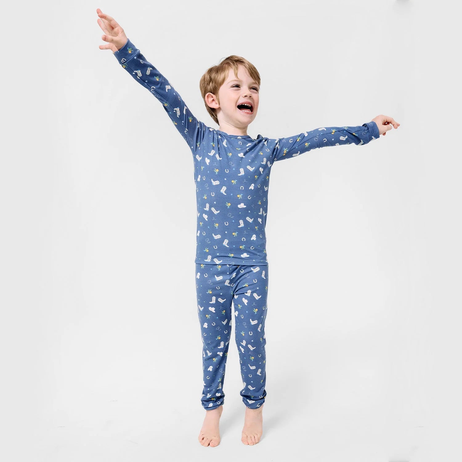 Rodeo Drive Blue Modal Magnetic 2 Piece Pajamas  - Doodlebug's Children's Boutique