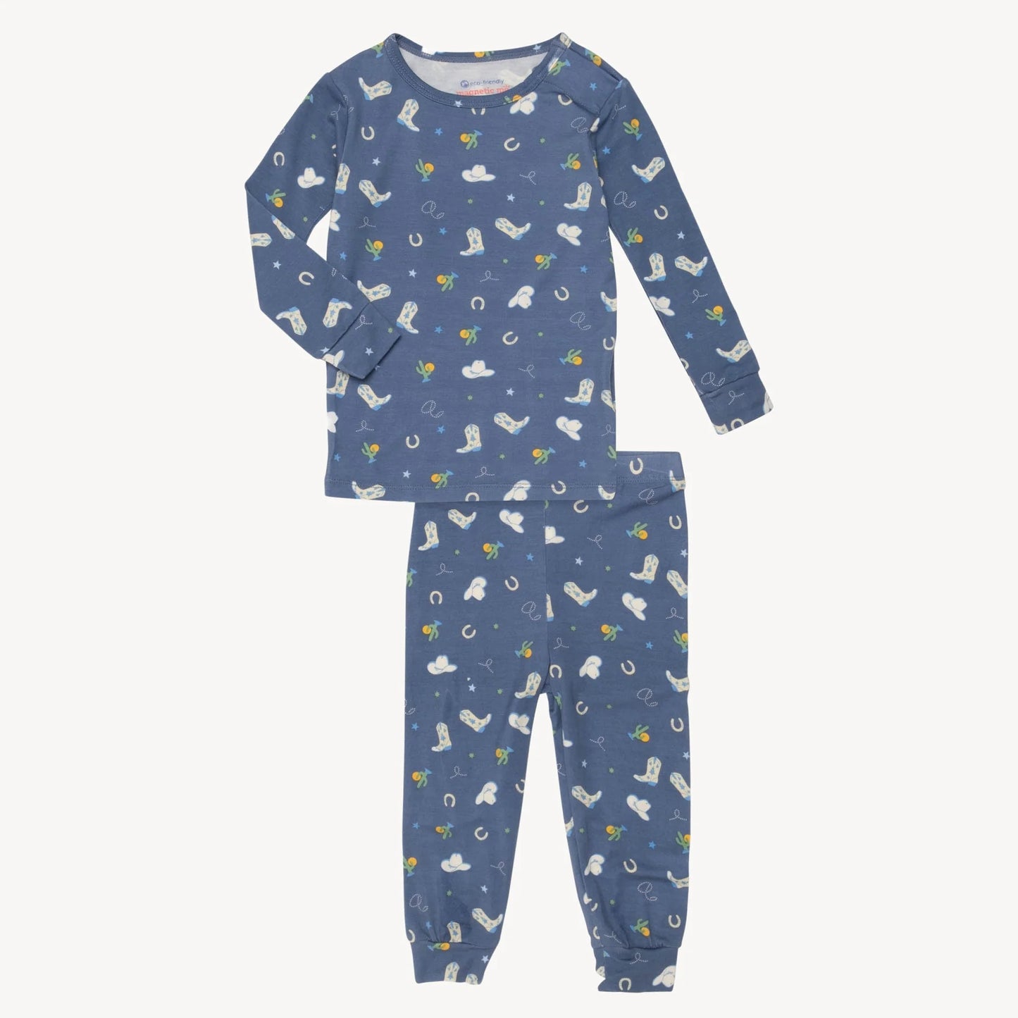 Rodeo Drive Blue Modal Magnetic 2 Piece Pajamas  - Doodlebug's Children's Boutique