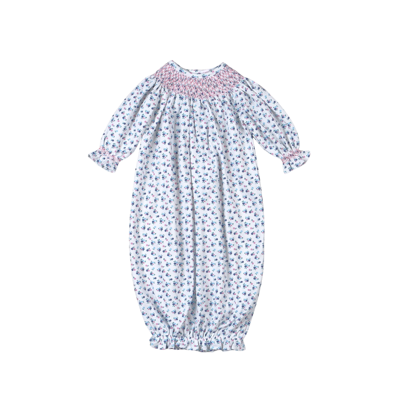 Callie Floral Hand Smocked Bishop Gown - Doodlebug's Children's Boutique