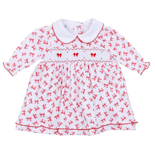 Scarlett Bows Smocked Dress - Doodlebug's Children's Boutique
