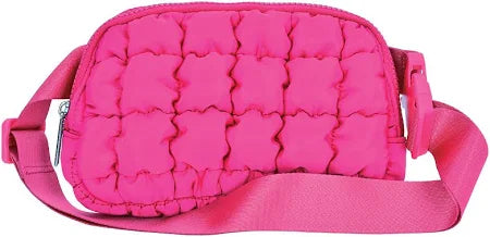 Bright Pink Quilted Belt Bag - Doodlebug's Children's Boutique