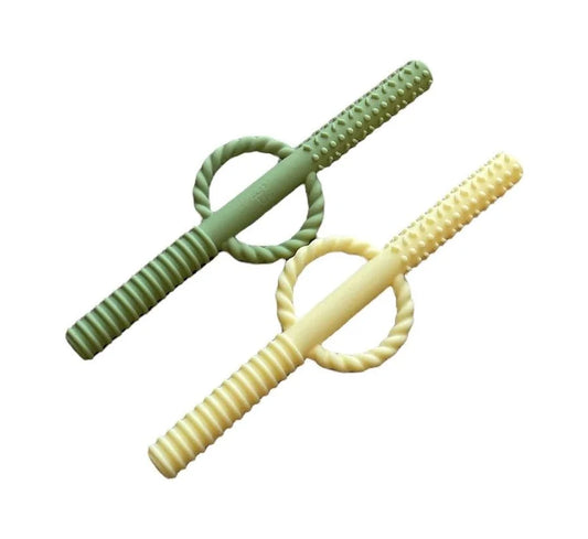 Teething Tube Set in Lint & Butter Yellow - Doodlebug's Children's Boutique