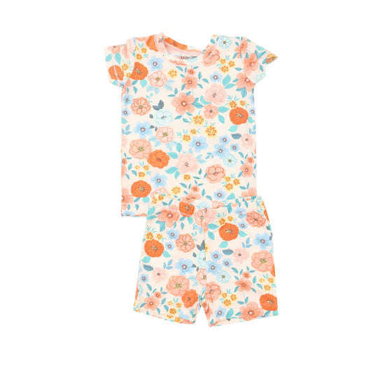 Loungewear Short Set in Flower Cart  - Doodlebug's Children's Boutique