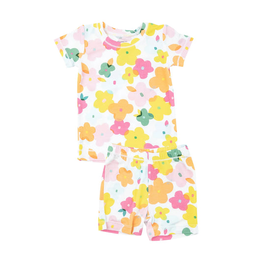 Loungewear Short Set in Paper Floral  - Doodlebug's Children's Boutique