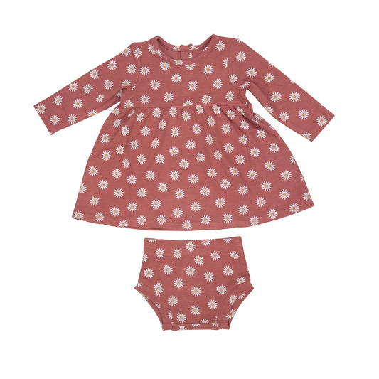 Simple Dress and Bloomer in Daisy Dot  - Doodlebug's Children's Boutique