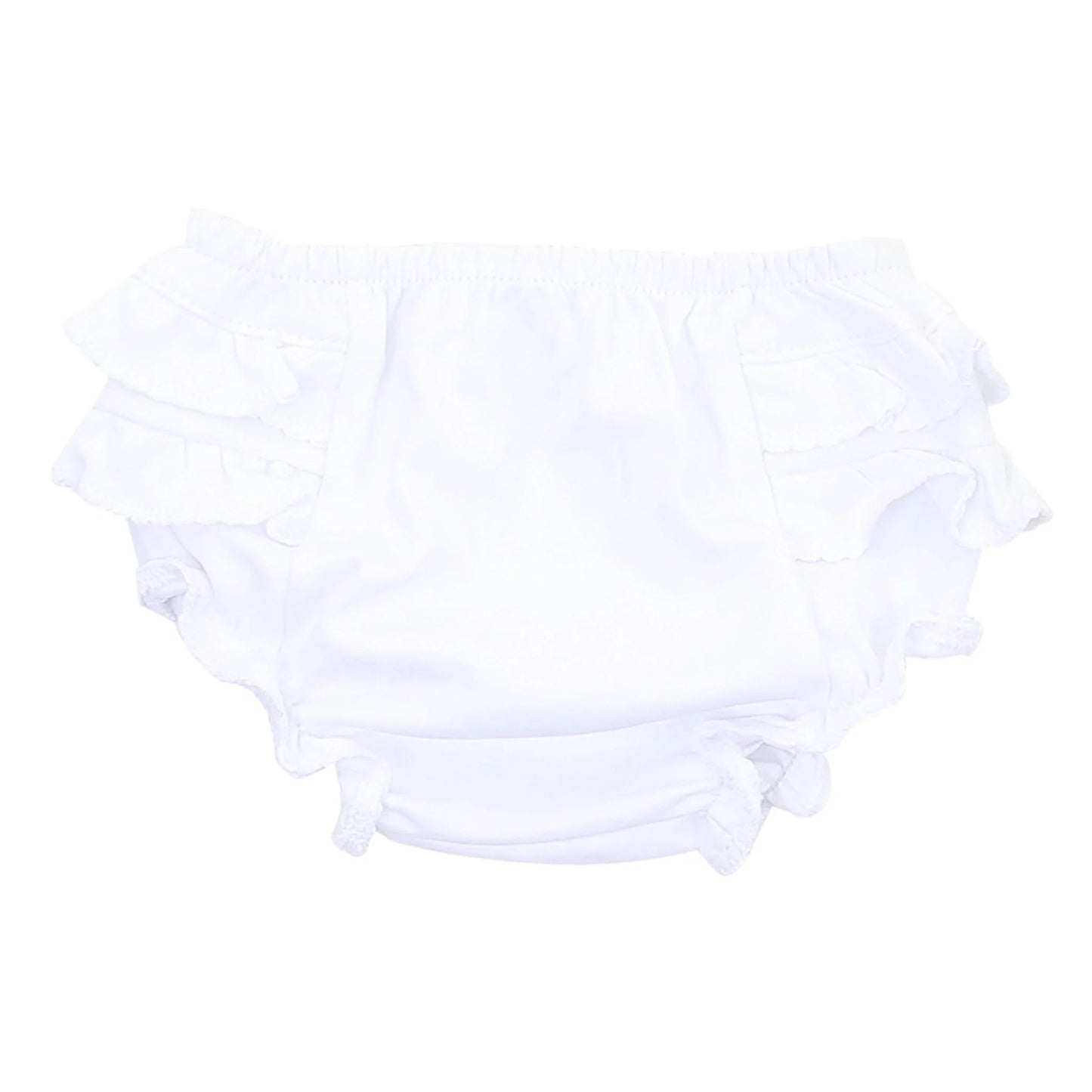 White Essentials Diaper Cover with Ruffles