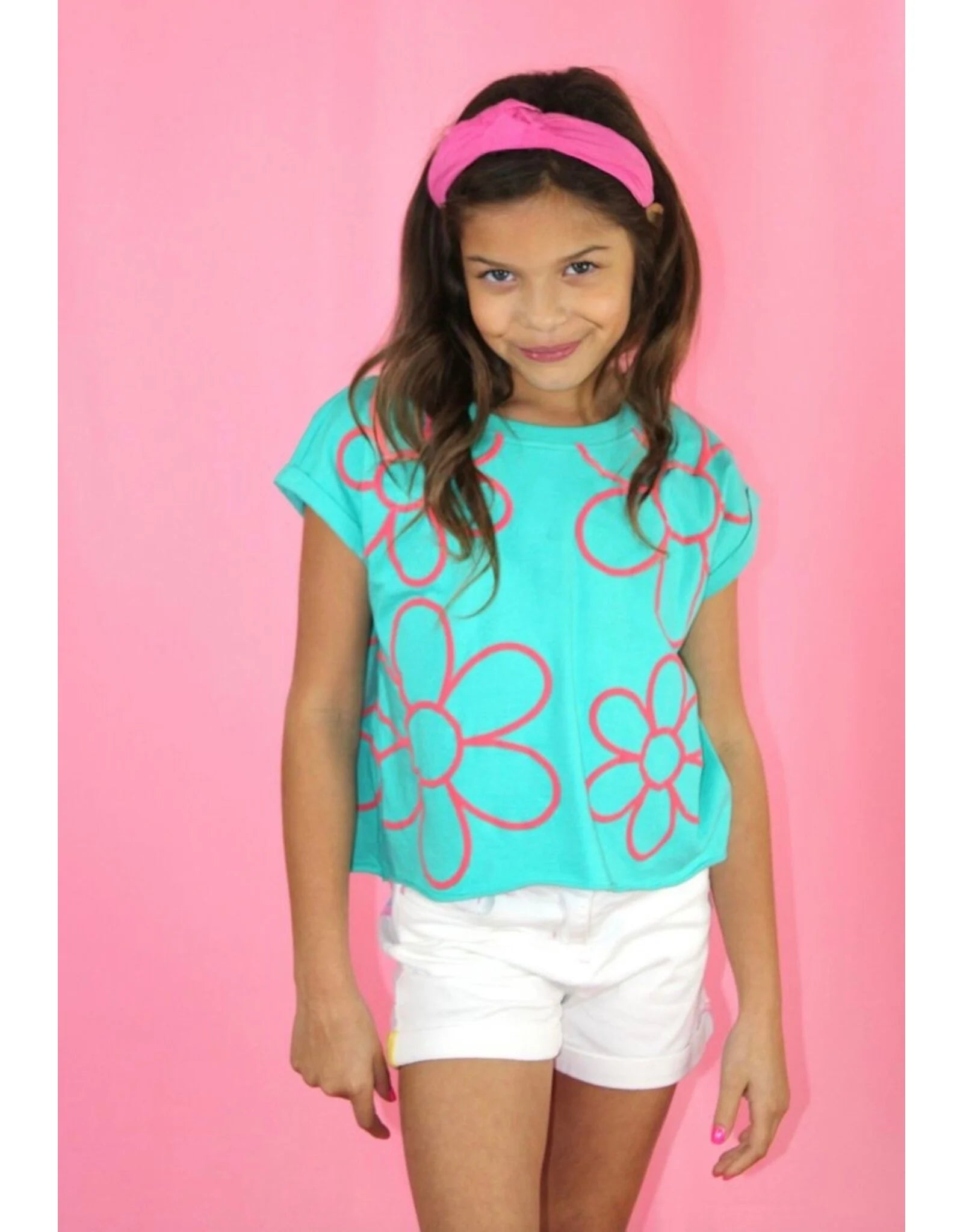 Puff Print Flowers Boxy Tee - Doodlebug's Children's Boutique