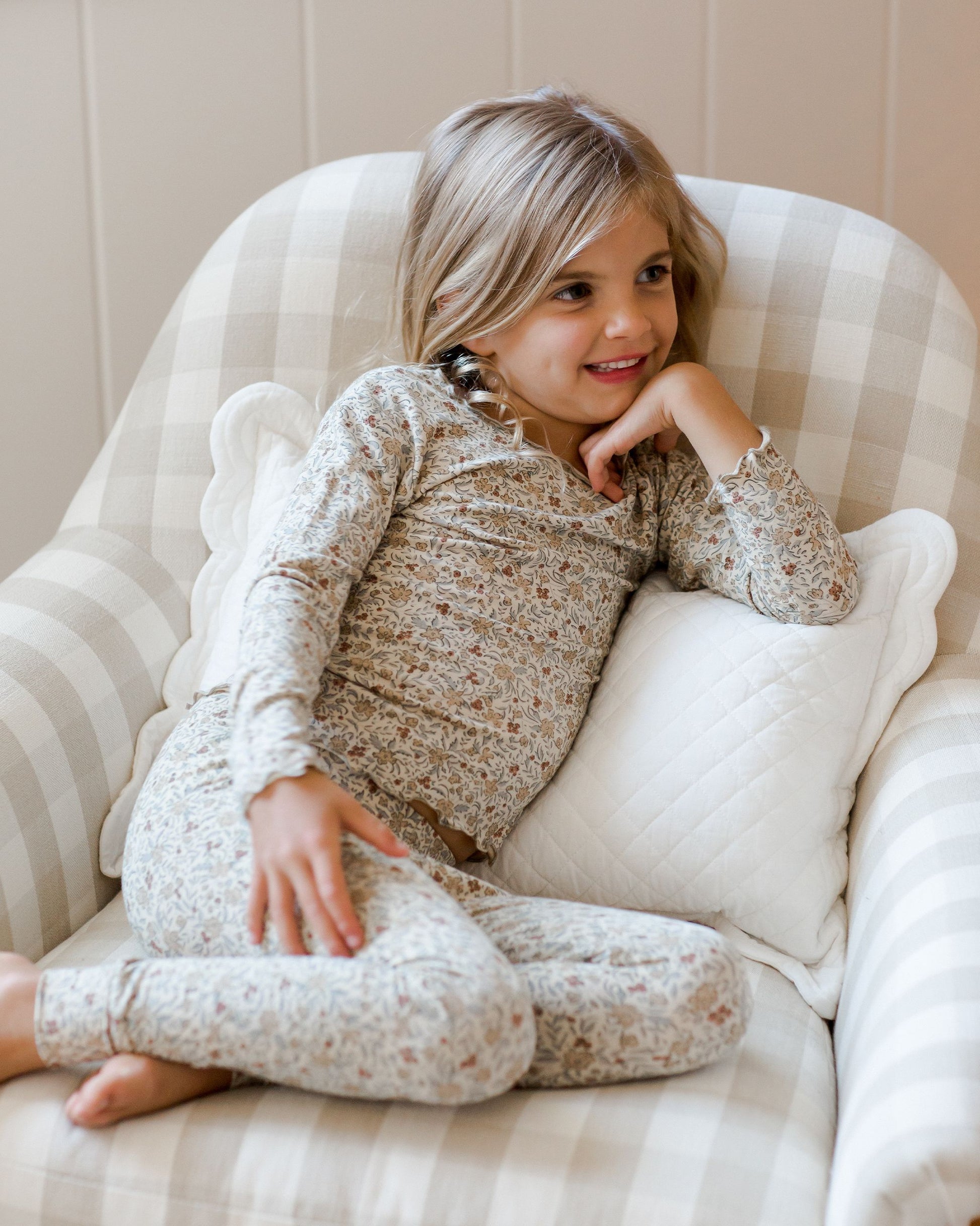 Modal Pajama Set in Golden Garden  - Doodlebug's Children's Boutique