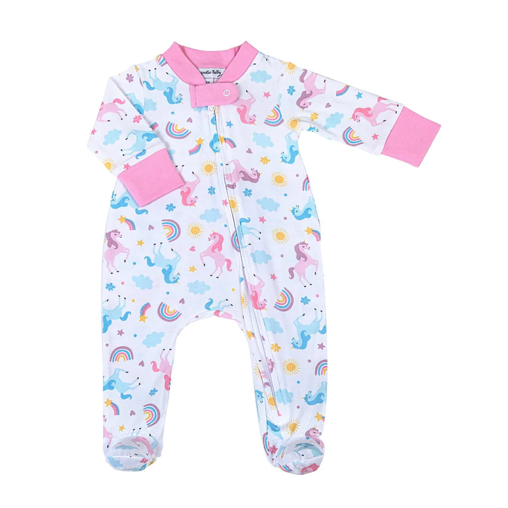 Unicorn Magic Zip Footie  - Doodlebug's Children's Boutique