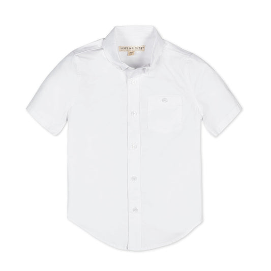 White Organic Stretch Poplin Button Down