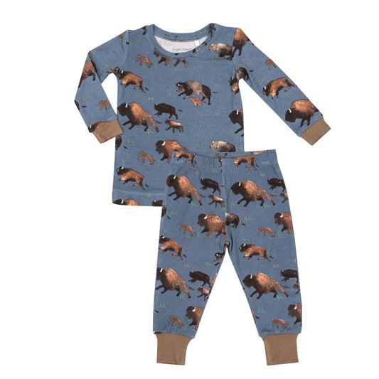 Long Sleeve Loungewear Set in Bison  - Doodlebug's Children's Boutique