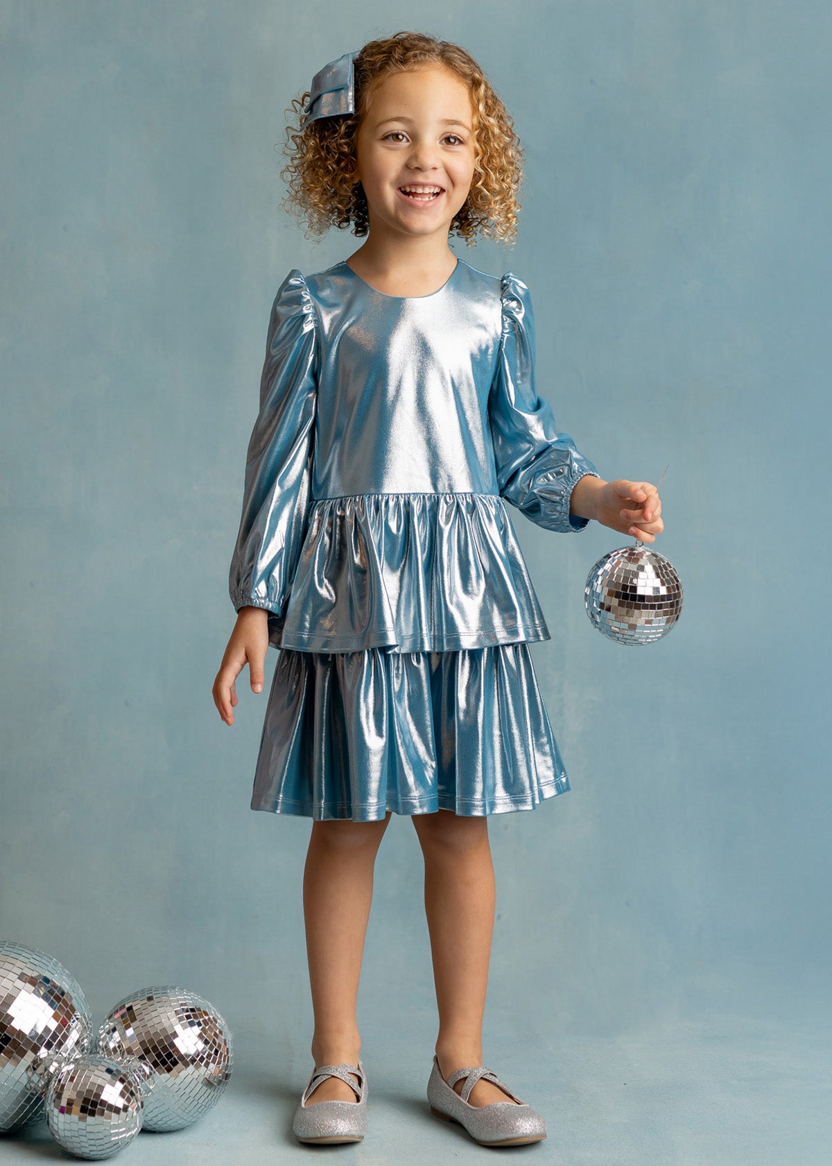 Blue Stardust Dress - Doodlebug's Children's Boutique