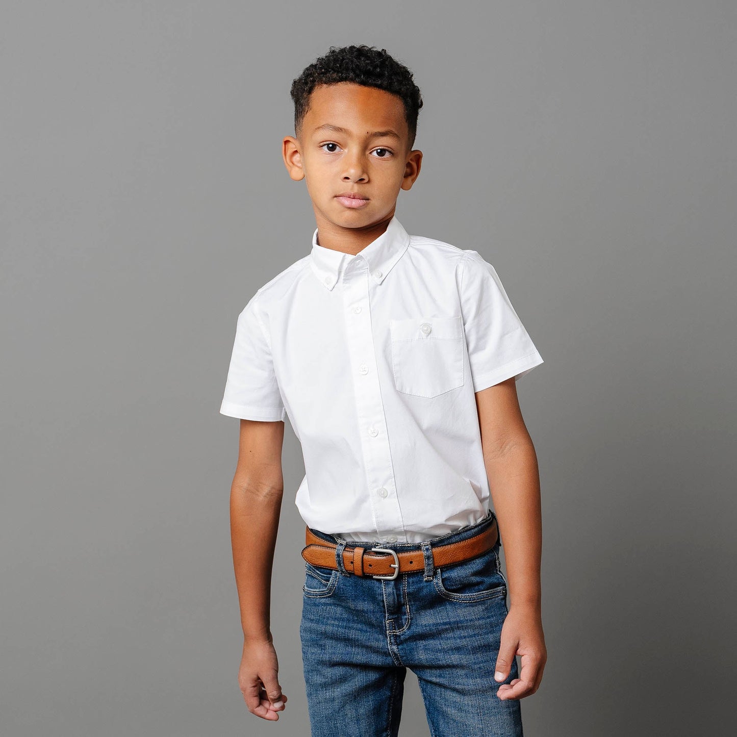 White Organic Stretch Poplin Button Down