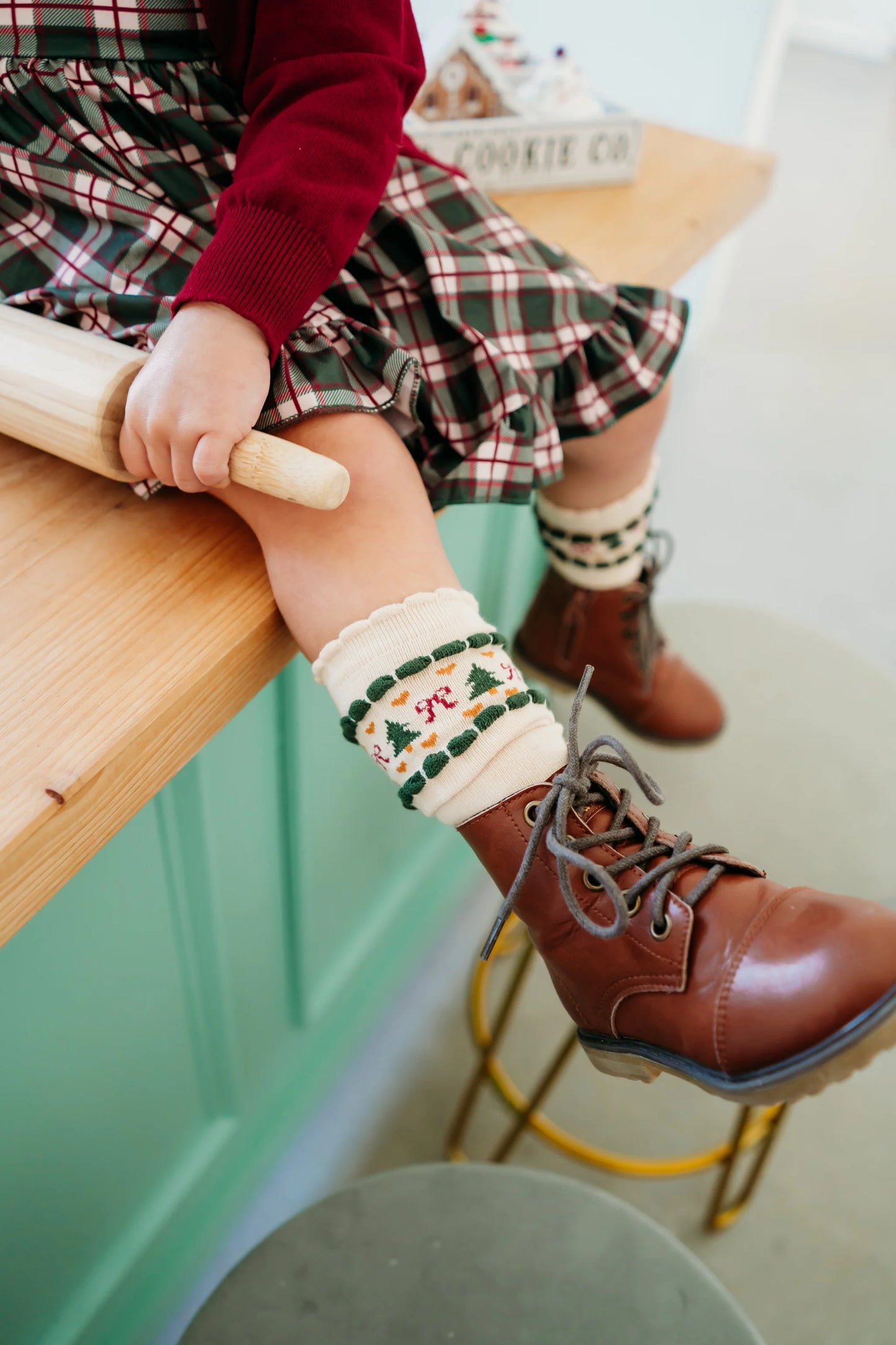 Christmas Tree Fair Isle Knee High Socks - Doodlebug's Children's Boutique
