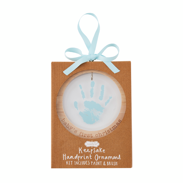 Blue Acrylic Handprint Ornament  - Doodlebug's Children's Boutique