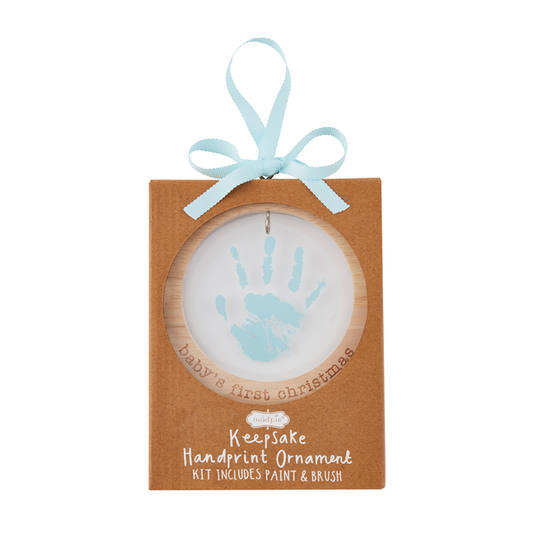 Blue Acrylic Handprint Ornament  - Doodlebug's Children's Boutique