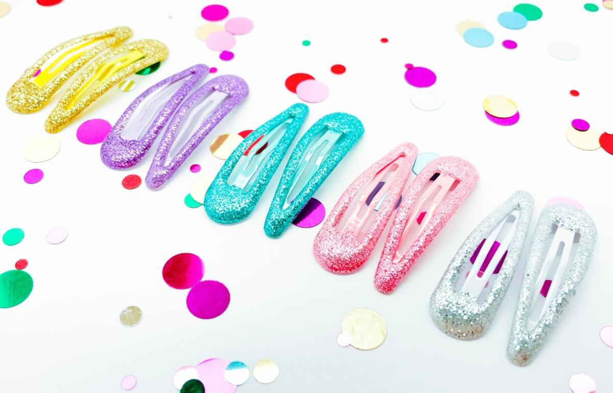 Set of Ten Glitter Hair Clips  - Doodlebug's Children's Boutique