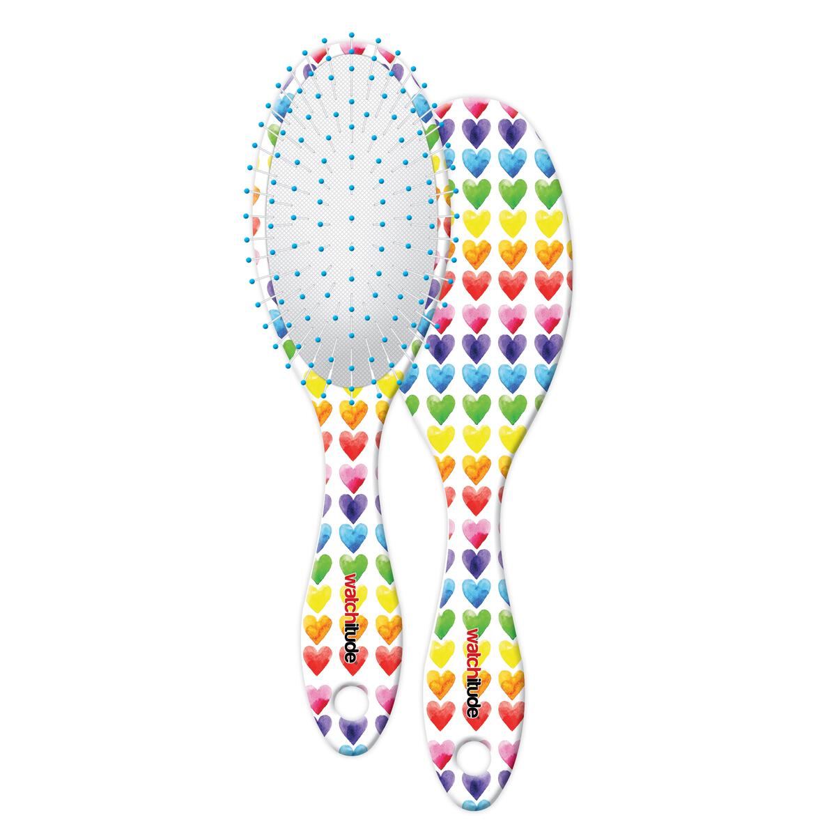 Watercolor Hearts Scented Hair Brush  - Doodlebug's Children's Boutique