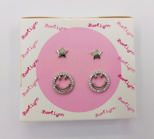 Star and Smiley Earrings  - Doodlebug's Children's Boutique