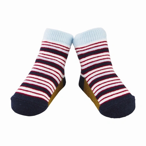 Blue and Red Stripe Socks  - Doodlebug's Children's Boutique