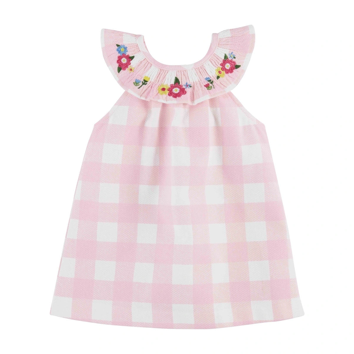 Pink Gingham Smocked Dress  - Doodlebug's Children's Boutique