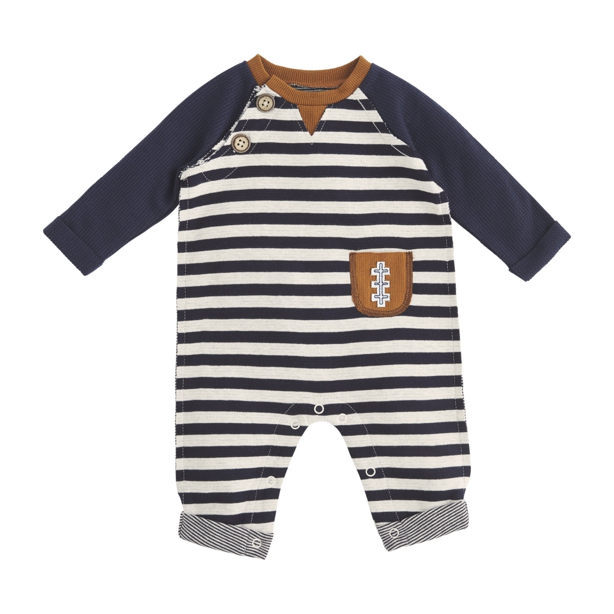 Striped Football Coverall  - Doodlebug's Children's Boutique