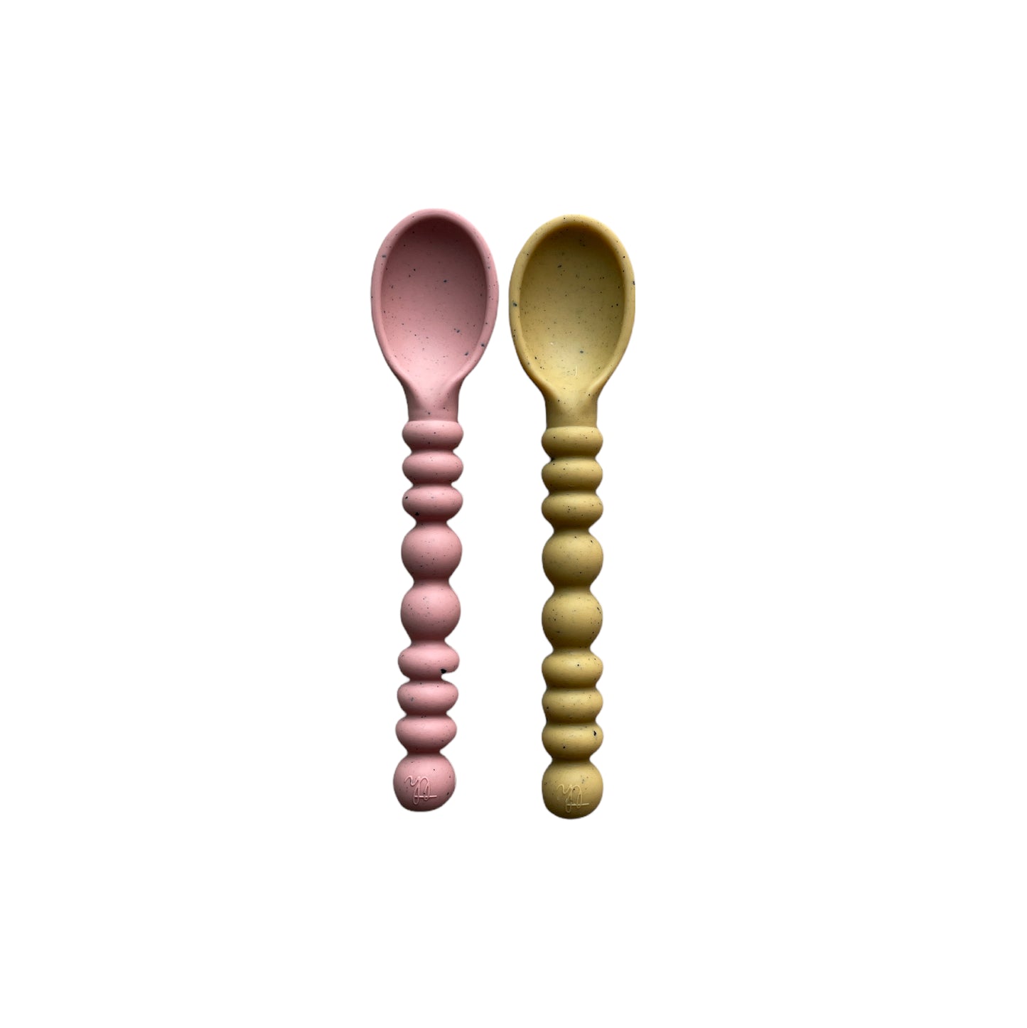 Silicone Spoon Set in Rose Dawn and Oak Bull Speckled  - Doodlebug's Children's Boutique
