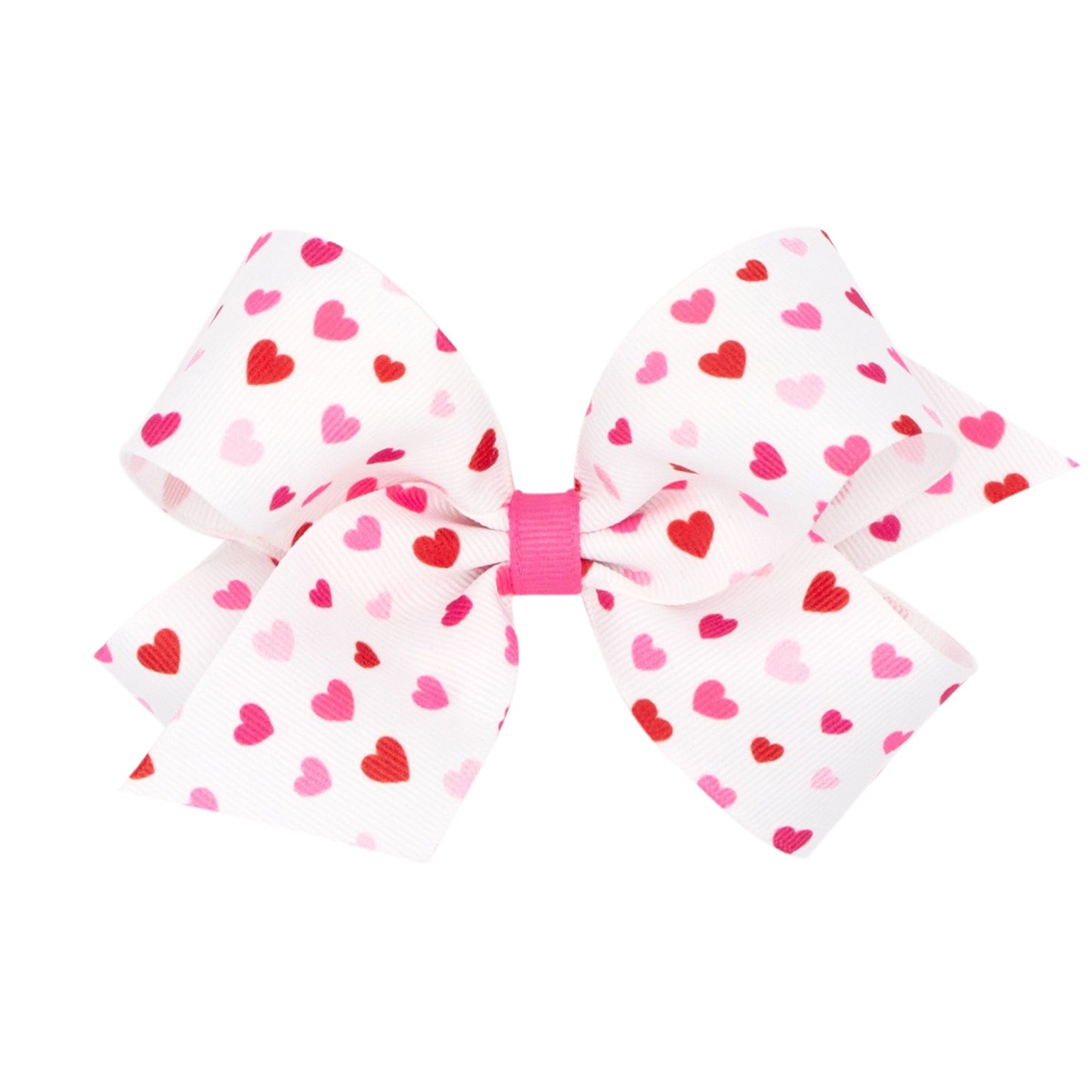 Red and Pink Heart Print Medium Bow  - Doodlebug's Children's Boutique